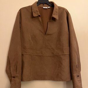 Cato's Women's Pullover V Neck Caramel color , Long sleeve Top, Size 18-20W